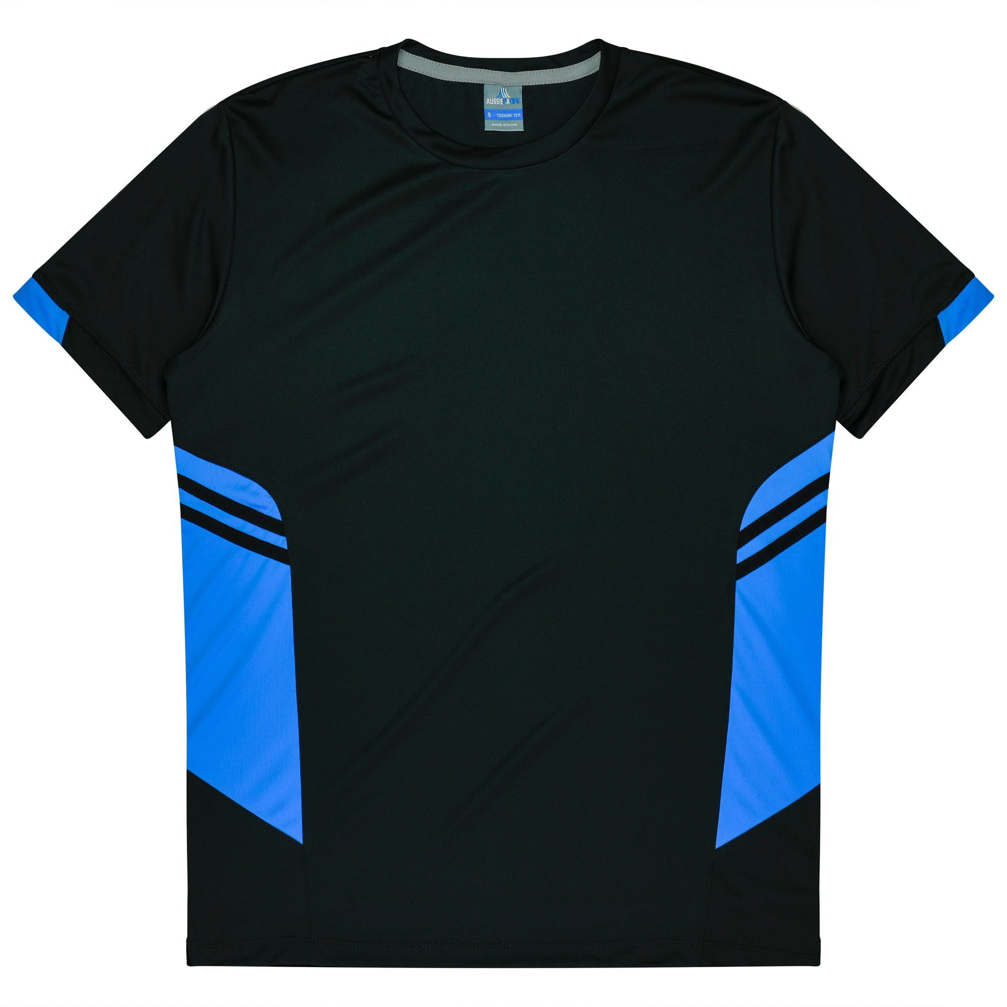 Tasman Mens Tee - Black/Cyan
