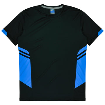 Tasman Mens Tee - Black/Cyan