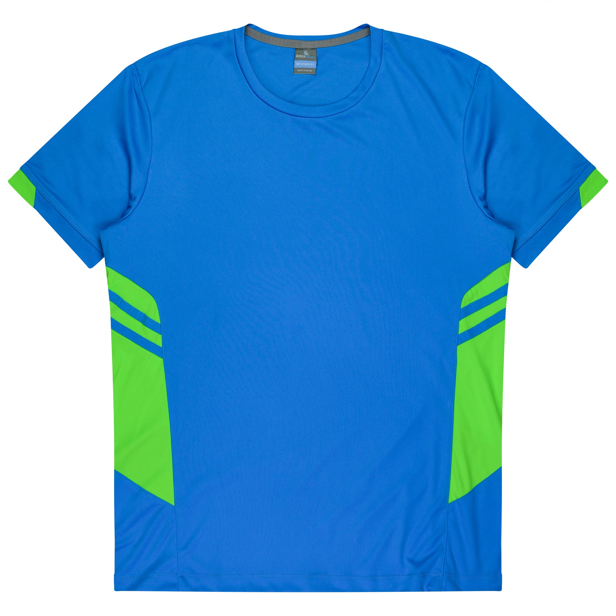 Tasman Mens Tee - Cyan/Neon Green