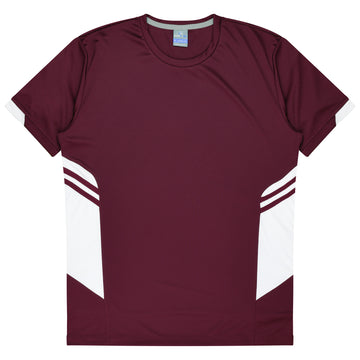Tasman Mens Tee - Maroon/White