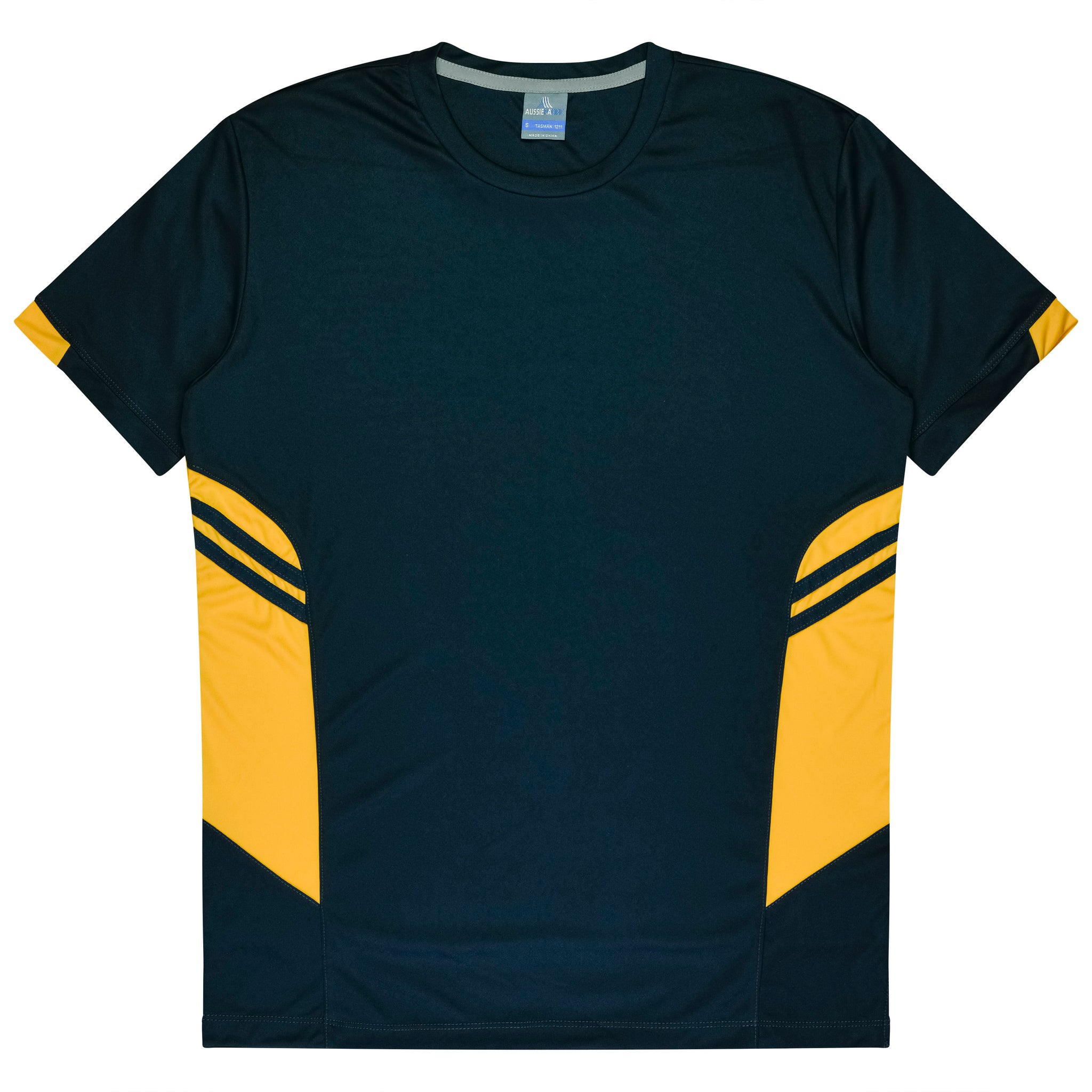 Tasman Mens Tee - Navy/Gold