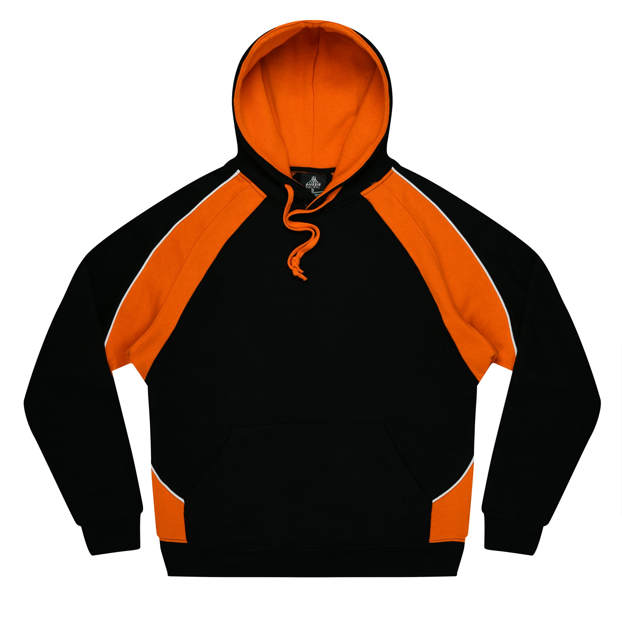 Huxley Mens Hoodie - Black/Orange/White