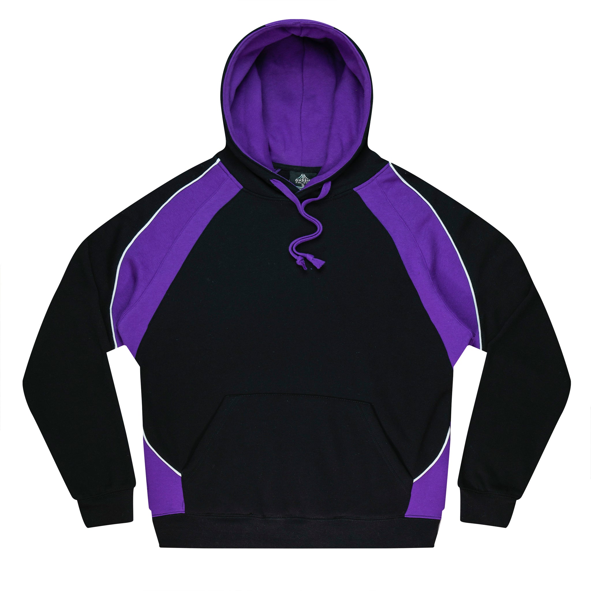 Huxley Mens Hoodie - Black/Purple/White
