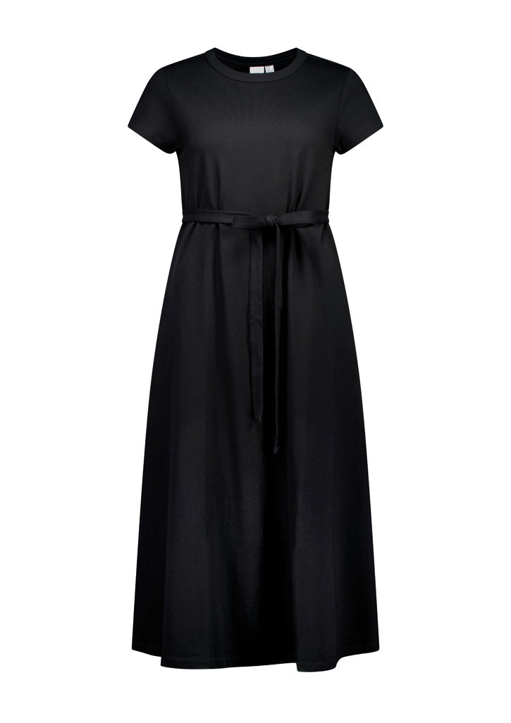 Womens Grace T-Shirt Midi Dress - Black ||SRC=https://cdn.fashionbizapps.nz/honeybee/images/BBS2605L_Product_Black_01.jpg