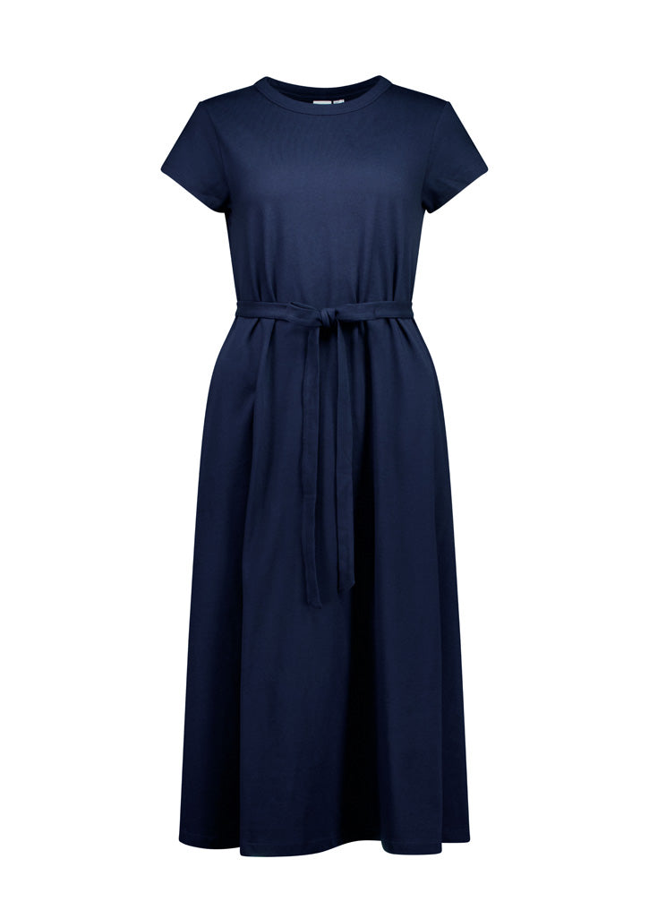 Womens Grace T-Shirt Midi Dress - Navy ||SRC=https://cdn.fashionbizapps.nz/honeybee/images/BBS2605L_Product_Navy_01.jpg