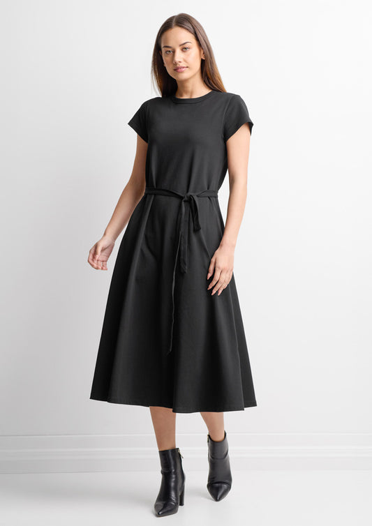 Womens Grace T-Shirt Midi Dress ||SRC=https://cdn.fashionbizapps.nz/honeybee/images/BBS2605L_Talent_Black_01_8I6drle.jpg