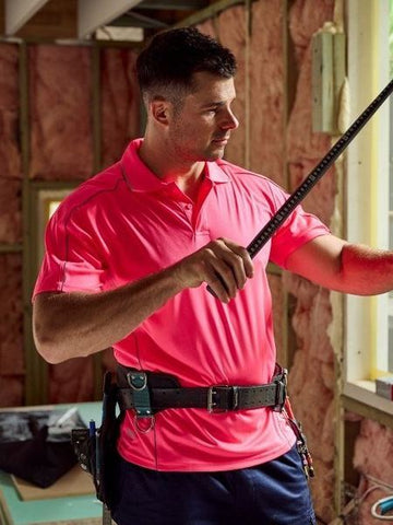 Cool Mesh Polo with Reflective Piping