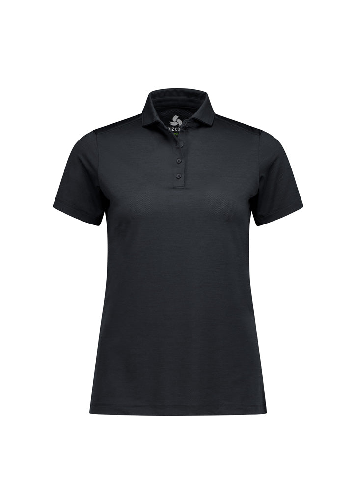 Womens Phoenix Short Sleeve Polo - Black ||SRC=https://cdn.fashionbizapps.nz/honeybee/images/BP2610LS_Product_Black_01.jpg