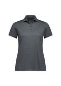 Womens Phoenix Short Sleeve Polo - Charcoal Marle ||SRC=https://cdn.fashionbizapps.nz/honeybee/images/BP2610LS_Product_Charcoal_01.jpg