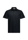 Mens Venture Short Sleeve Polo - Black ||SRC=https://cdn.fashionbizapps.nz/honeybee/images/BP2616MS_Product_Black_01.jpg