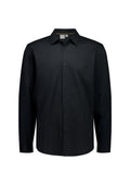 Mens Venture Long Sleeve Shirt - Black ||SRC=https://cdn.fashionbizapps.nz/honeybee/images/BS2619ML_Product_Black_01.jpg