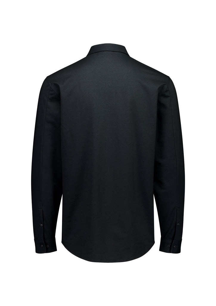 Mens Venture Long Sleeve Shirt - Black ||SRC=https://cdn.fashionbizapps.nz/honeybee/images/BS2619ML_Product_Black_02.jpg