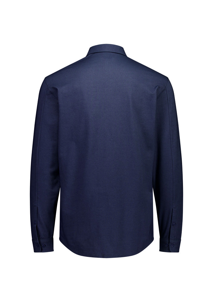 Mens Venture Long Sleeve Shirt - Denim Blue ||SRC=https://cdn.fashionbizapps.nz/honeybee/images/BS2619ML_Product_DenimBlue_02.jpg