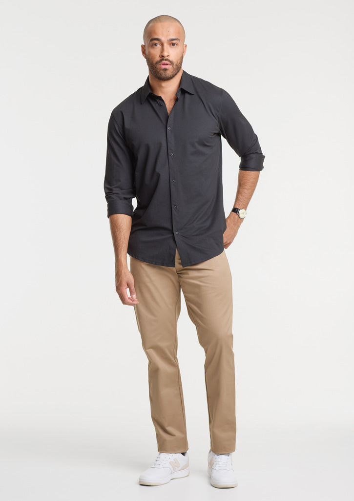 Mens Venture Long Sleeve Shirt ||SRC=https://cdn.fashionbizapps.nz/honeybee/images/BS2619ML_Talent_Black_03.jpg