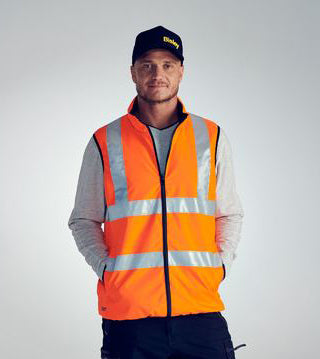 Taped Hi Vis Reversible Puffer Vest
