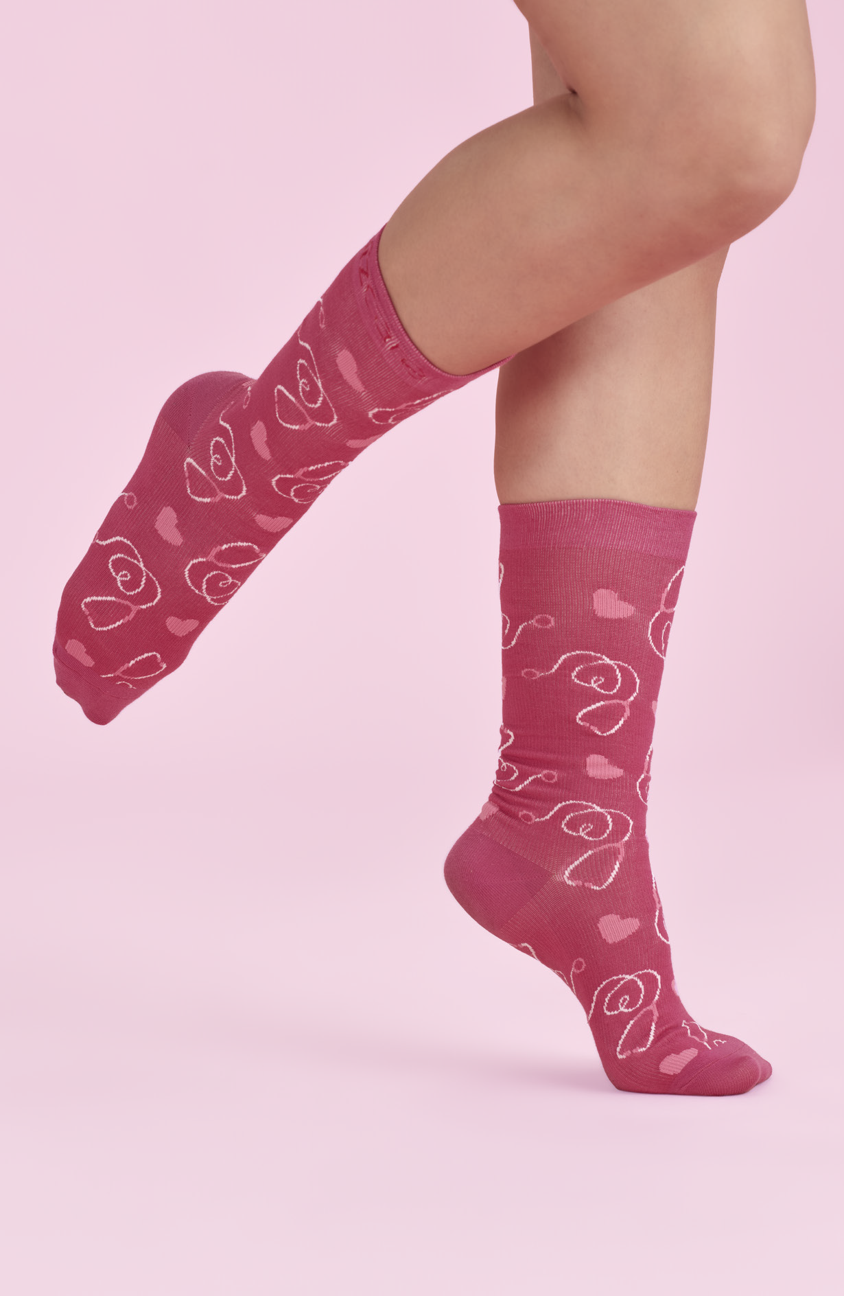 Unisex Pink Happy Feet Comfort Socks