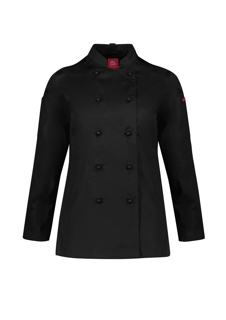 Womens Al Dente Long Sleeve Chef Jacket - Black ||SRC=https://cdn.fashionbizapps.nz/honeybee/images/CH230LL_bProduct_Black_01_I0rfW8r.jpg