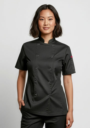 Womens Zest Short Sleeve Jacket ||SRC=https://cdn.fashionbizapps.nz/honeybee/images/CH232LS_Talent_Black_01.jpg