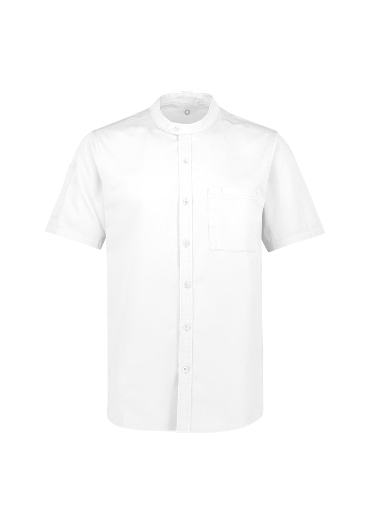 Mens Salsa Short Sleeve Chef Shirt - White ||SRC=https://cdn.fashionbizapps.nz/honeybee/images/CH329MS_bProduct_White_01_Bp7knEy.jpg