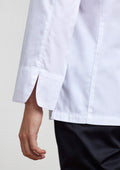 Womens Alfresco Long Sleeve Chef Jacket ||SRC=https://cdn.fashionbizapps.nz/honeybee/images/CH330LL_Talent_White_02_0yZLU8z.jpg