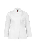 Womens Alfresco Long Sleeve Chef Jacket - White ||SRC=https://cdn.fashionbizapps.nz/honeybee/images/CH330LL_bProduct_White_01_rlsbpar.jpg