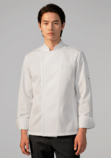 Mens Alfresco Long Sleeve Chef Jacket ||SRC=https://cdn.fashionbizapps.nz/honeybee/images/CH330ML_Talent_White_01.jpg