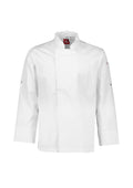 Mens Alfresco Long Sleeve Chef Jacket - White ||SRC=https://cdn.fashionbizapps.nz/honeybee/images/CH330ML_bProduct_White_01_OyWe2zP.jpg