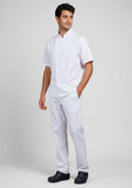 Mens Alfresco Short Sleeve Chef Jacket ||SRC=https://cdn.fashionbizapps.nz/honeybee/images/CH330MS_Talent_White_02.jpg