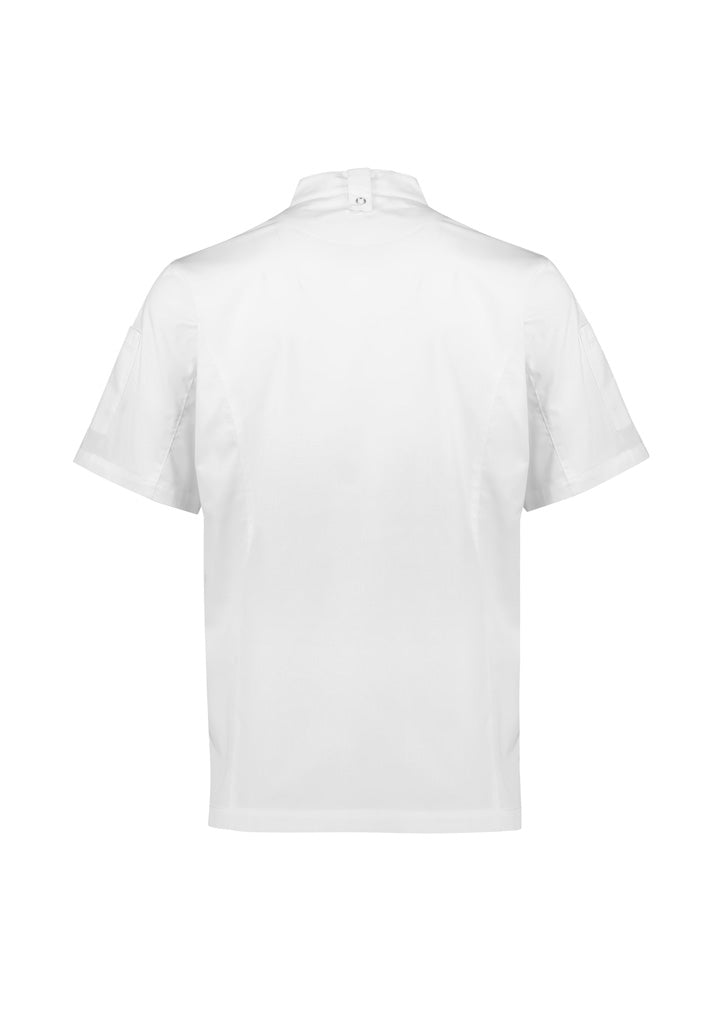 Mens Alfresco Short Sleeve Chef Jacket - White ||SRC=https://cdn.fashionbizapps.nz/honeybee/images/CH330MS_bProduct_White_02_fed58Si.jpg
