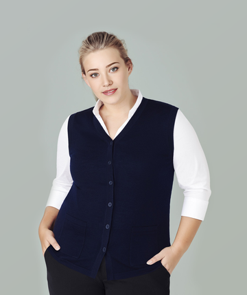 Womens Button Front Knit Vest