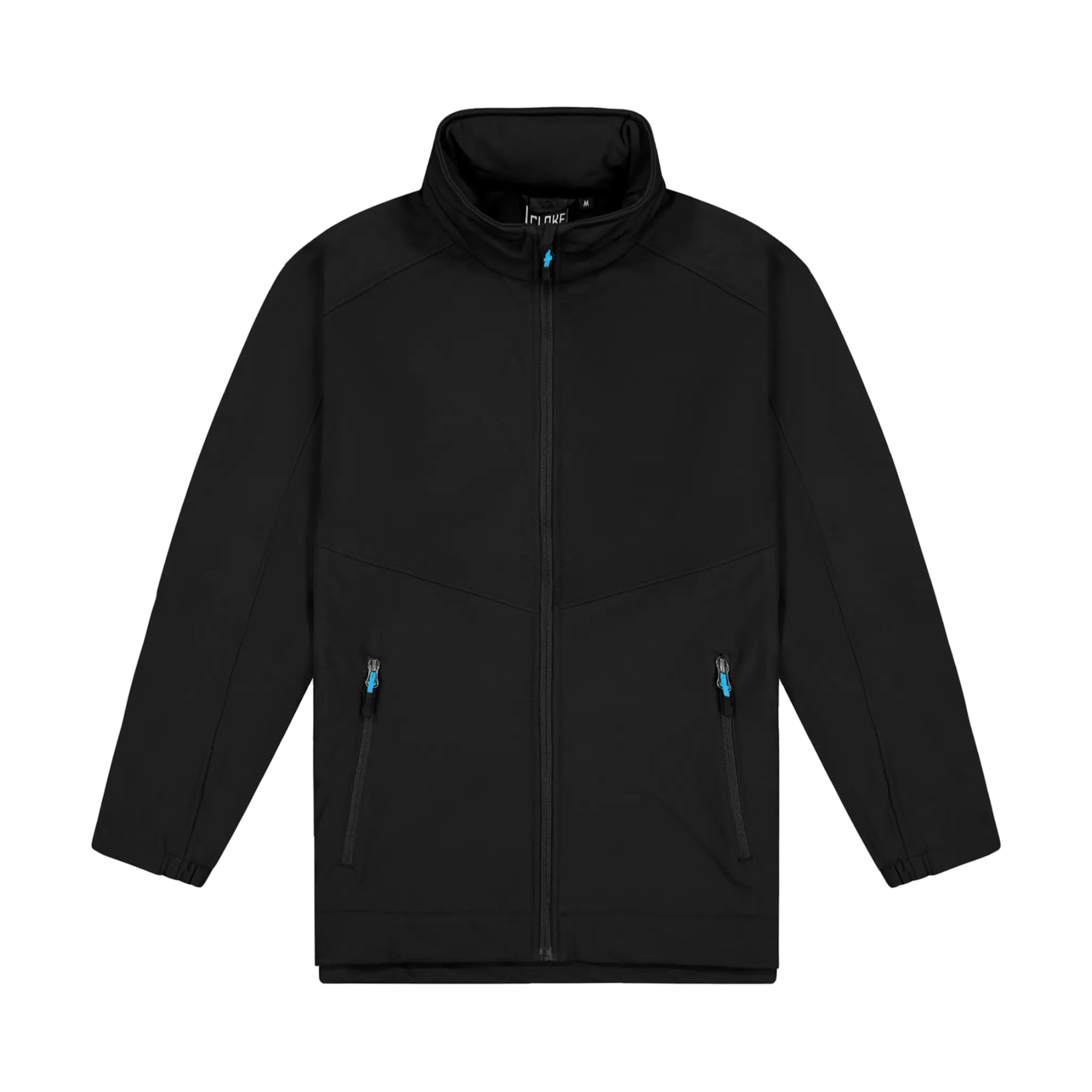 Mens Aspiring Jacket with Contrast Zip Pulls - Black/Aqua