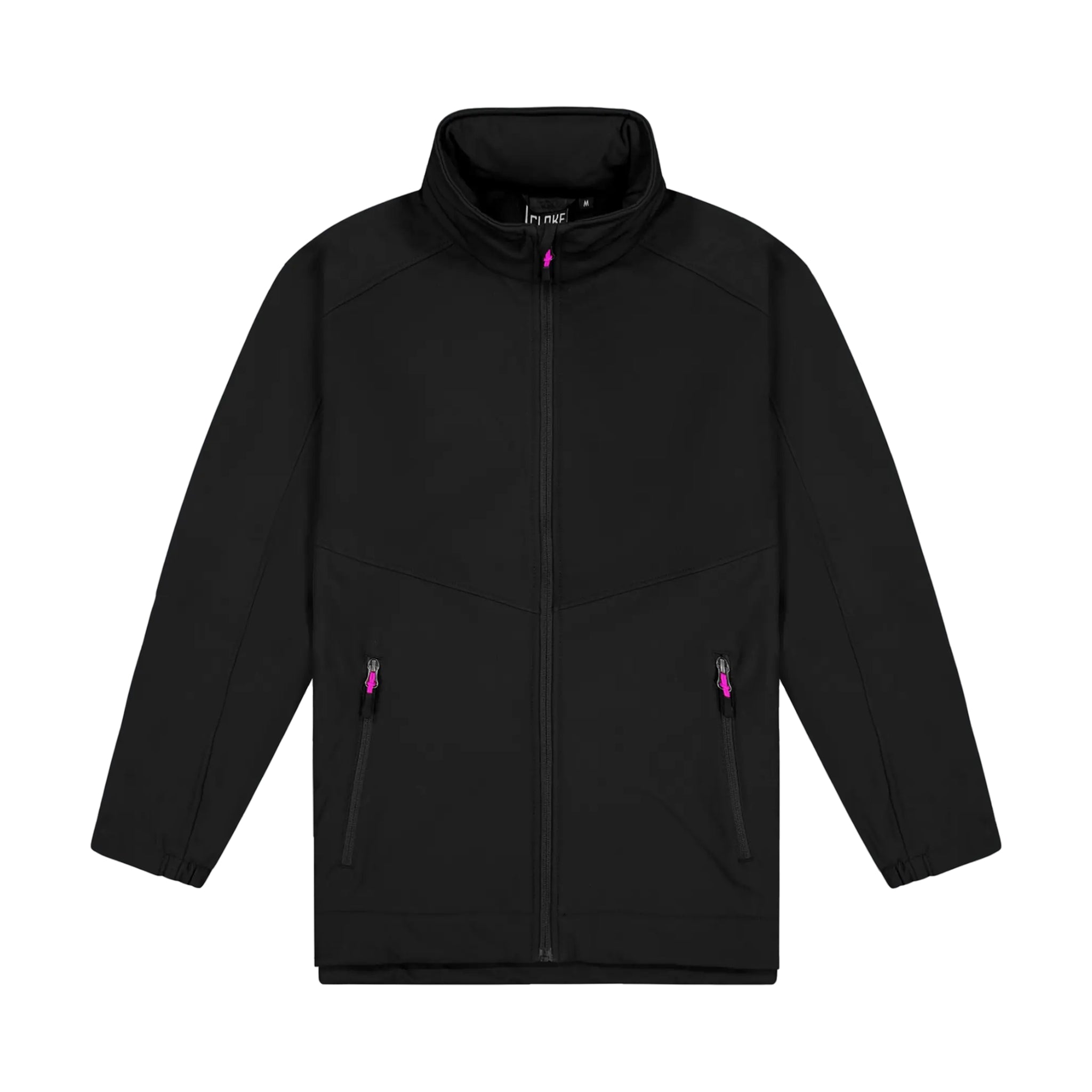 Mens Aspiring Jacket with Contrast Zip Pulls - Black/Fuchsia