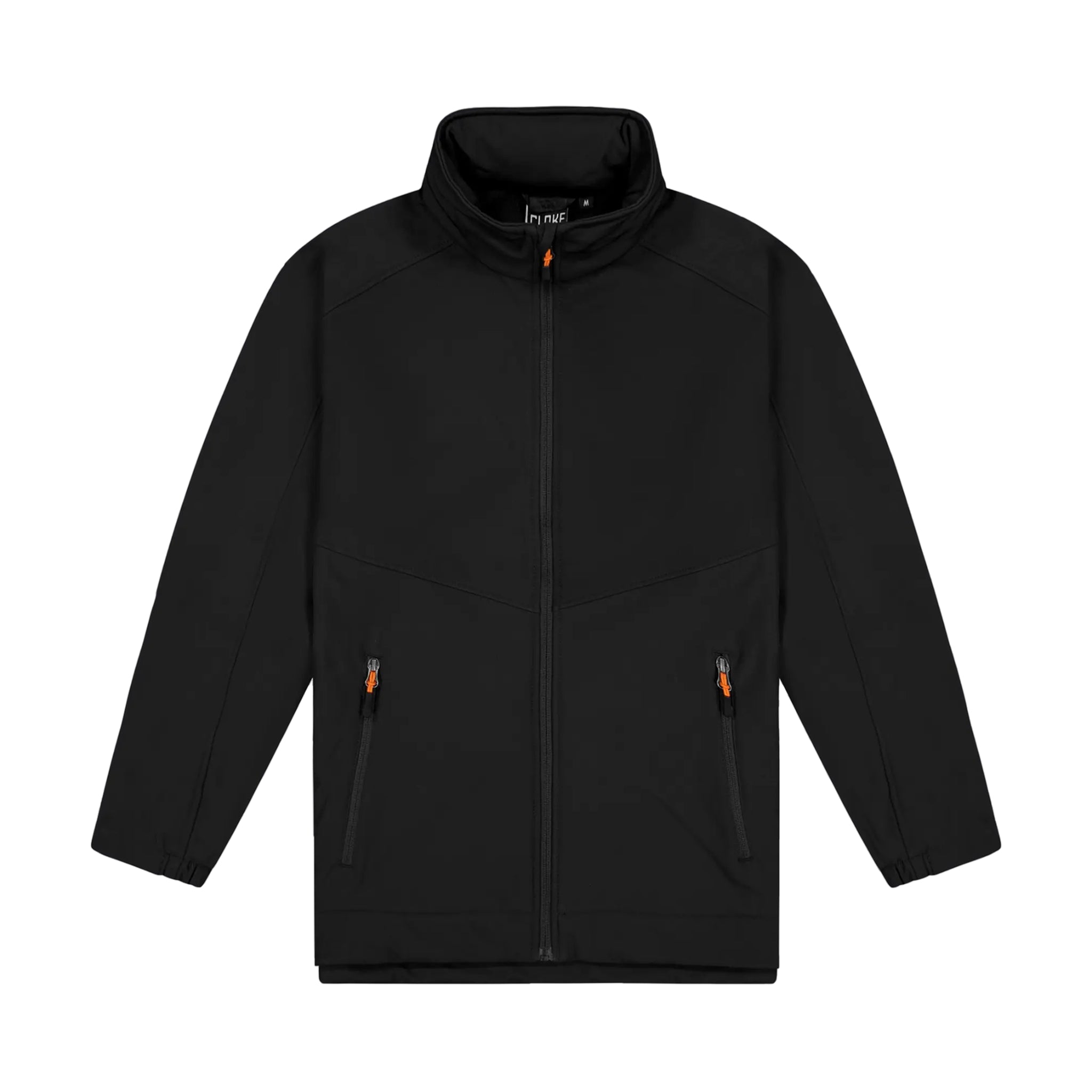 Mens Aspiring Jacket with Contrast Zip Pulls - Black/Orange