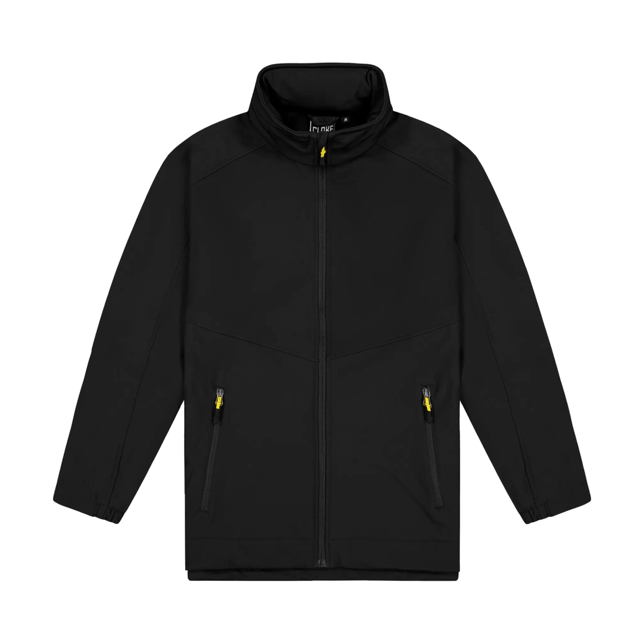 Mens Aspiring Jacket with Contrast Zip Pulls - Black/Yellow