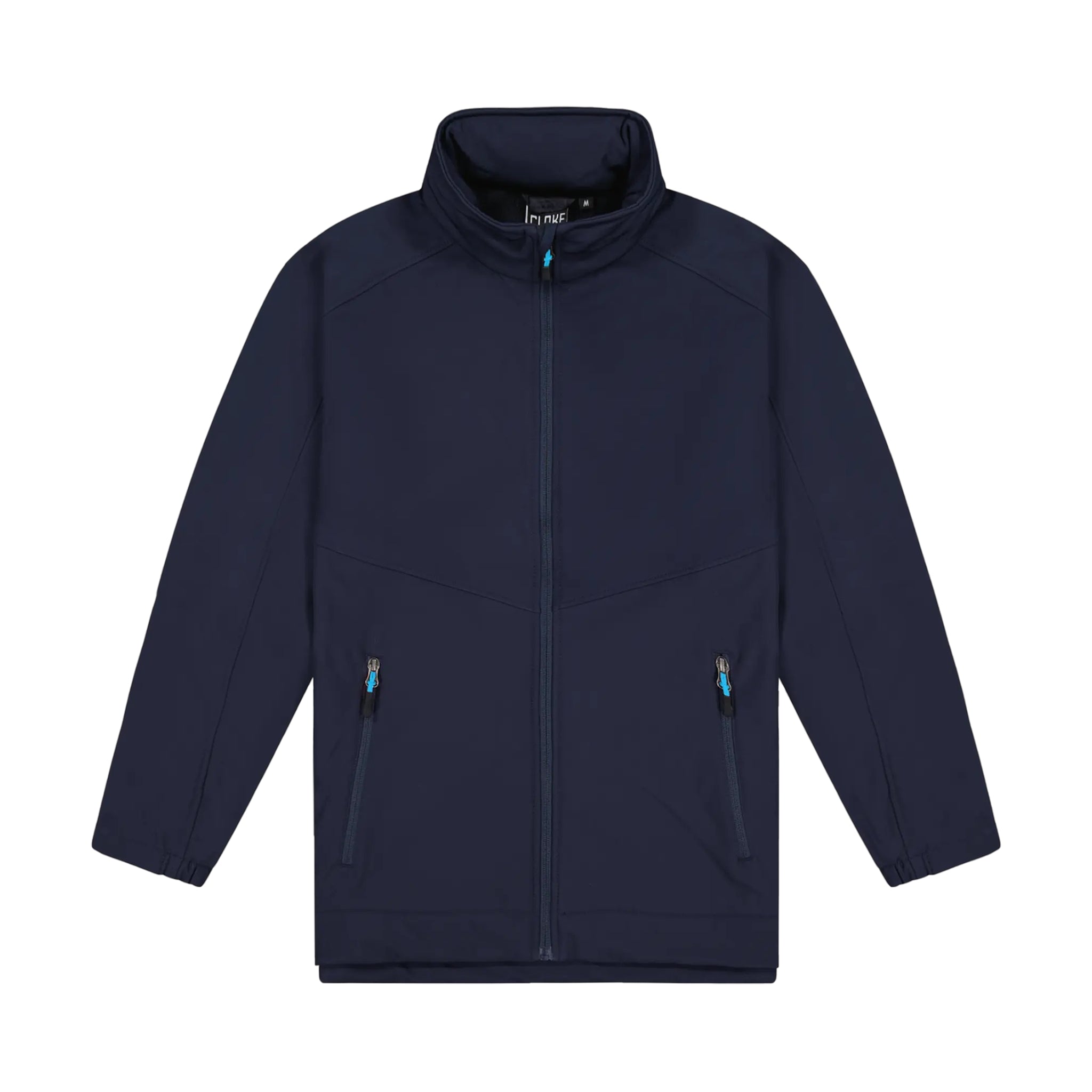 Mens Aspiring Jacket with Contrast Zip Pulls - Navy/Aqua