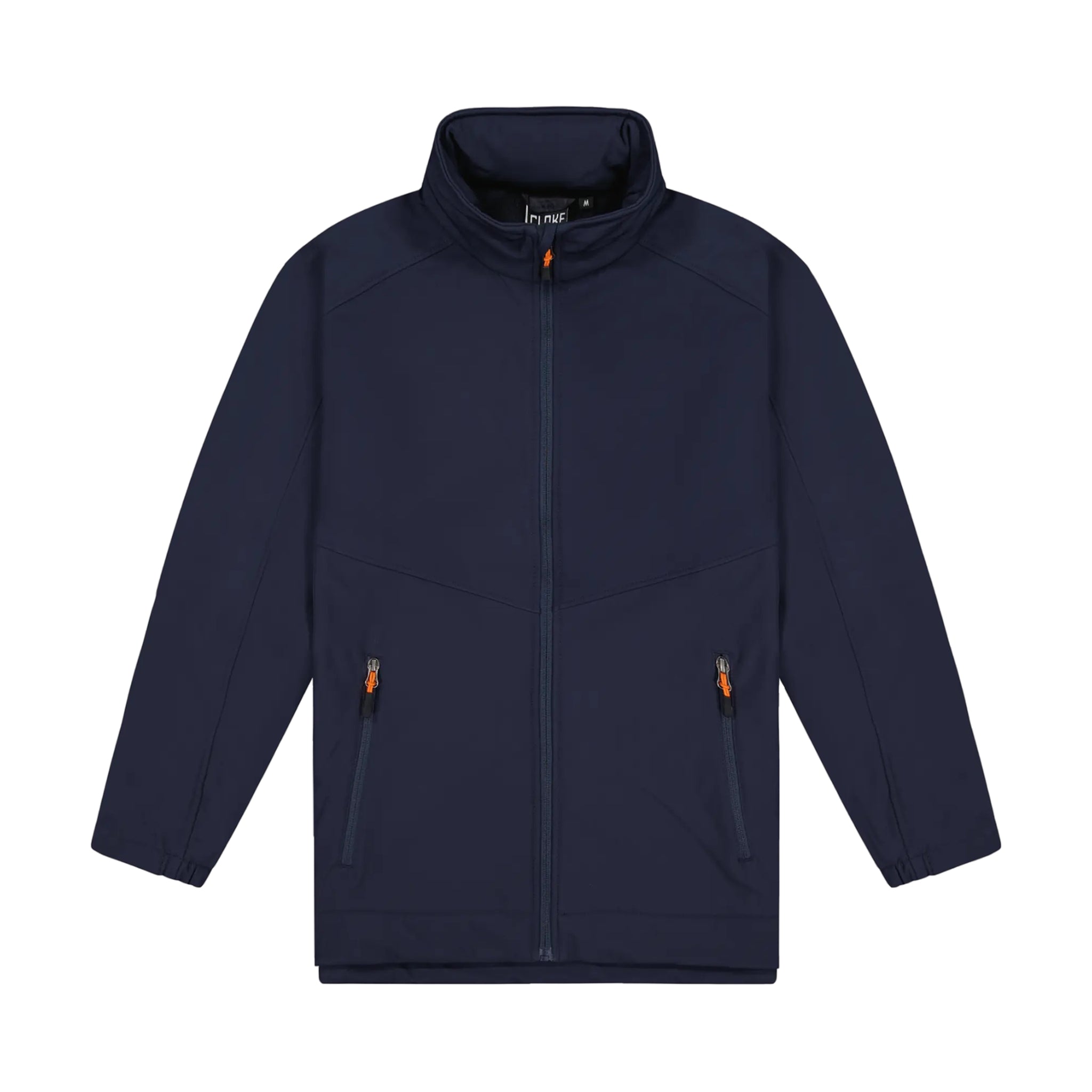 Mens Aspiring Jacket with Contrast Zip Pulls - Navy/Orange