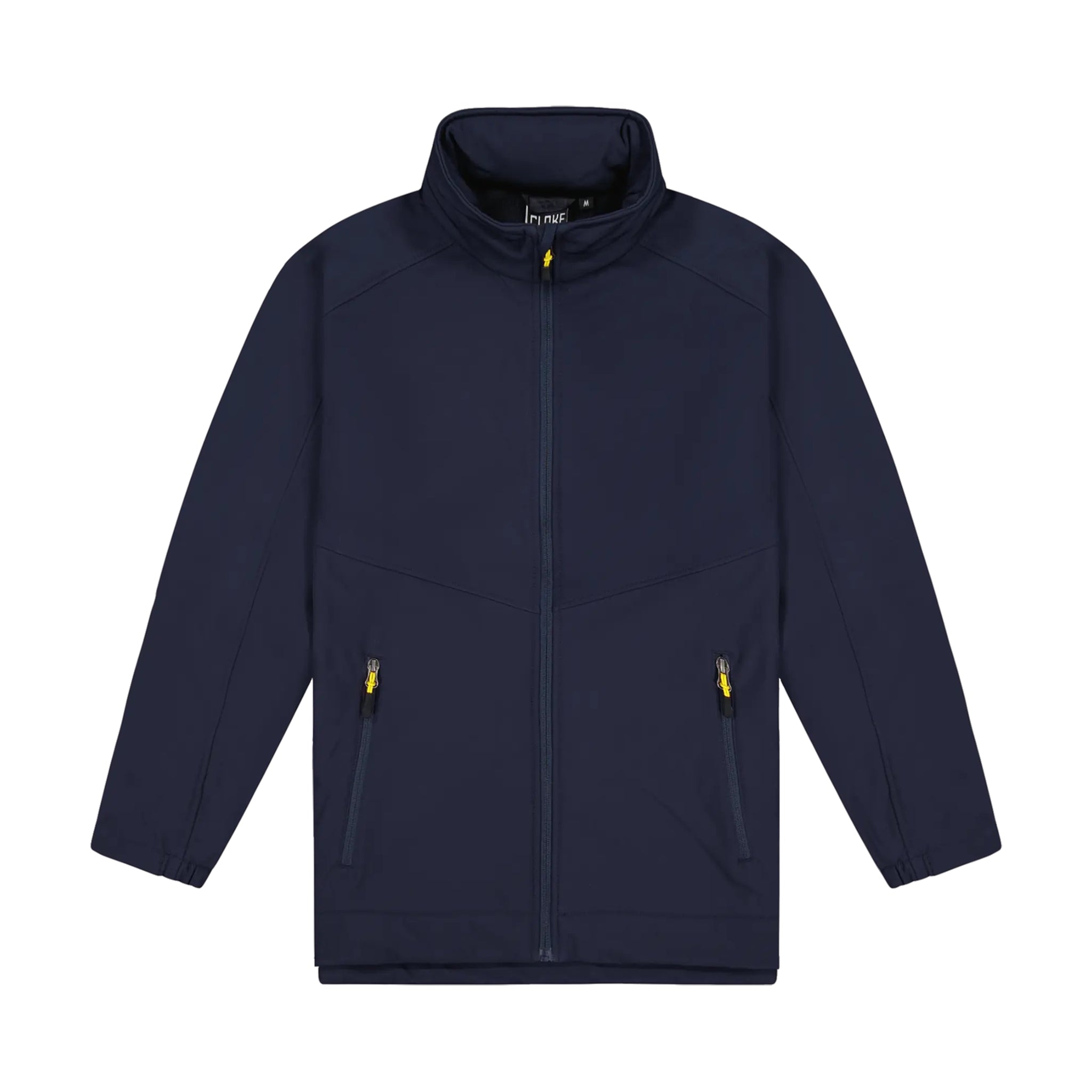 Mens Aspiring Jacket with Contrast Zip Pulls - Navy/Yellow
