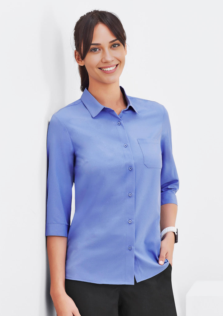Womens Florence Plain 3/4 Sleeve Shirt