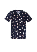 Mens Printed Best Friends Scrub Top - Midnight Navy ||SRC=https://cdn.fashionbizapps.nz/honeybee/images/CST147MS_bProduct_MidnightNavy_01_ydEVkXk.jpg