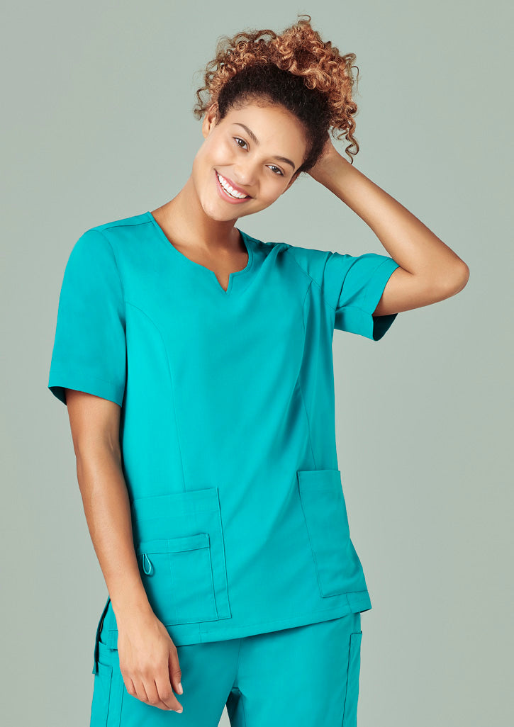 Womens Avery Round Neck Scrub Top