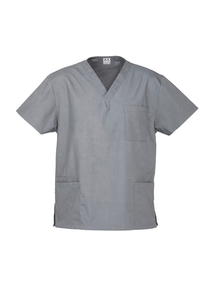 Unisex Classic Scrub Top - Pewter ||SRC=https://cdn.fashionbizapps.nz/honeybee/images/H10612_bProduct_Pewter_01_w75EFtq.jpg