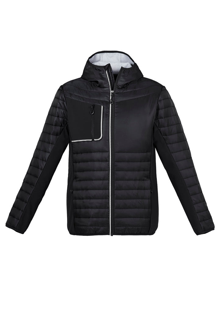 Unisex Patrol Jacket - Black/Silver ||SRC=https://cdn.fashionbizapps.nz/honeybee/images/J134M_bProduct_Black_Silver_03_SKDBYpn.jpg