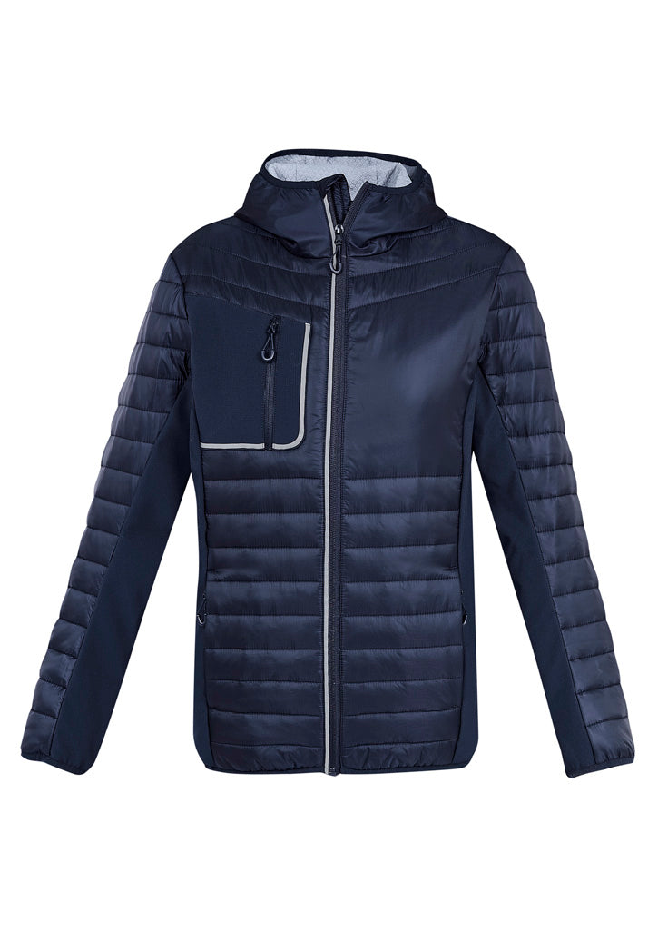 Unisex Patrol Jacket - Navy/Silver ||SRC=https://cdn.fashionbizapps.nz/honeybee/images/J134M_bProduct_Navy_Silver_01_almHA0p.jpg