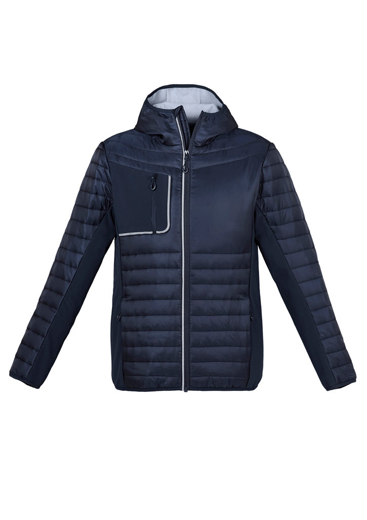 Unisex Patrol Jacket - Navy/Silver ||SRC=https://cdn.fashionbizapps.nz/honeybee/images/J134M_bProduct_Navy_Silver_04_W9BgeIL.jpg