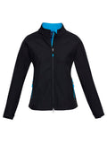 Womens Geneva Jacket - Black/Cyan ||SRC=https://cdn.fashionbizapps.nz/honeybee/images/J307L_bProduct_Black_Cyan_01_RO3Pad2.jpg