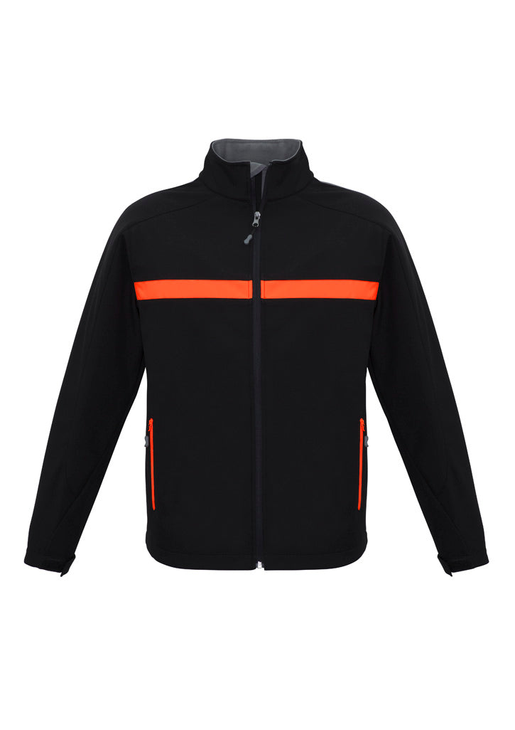Unisex Charger Jacket - Black/Fluoro Orange/Grey ||SRC=https://cdn.fashionbizapps.nz/honeybee/images/J510M_bProduct_Black_FluoroOrange_Grey_01_eikyOy5.jpg
