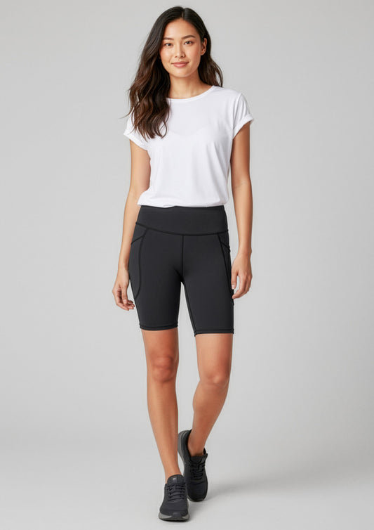 Womens Luna Bike Short ||SRC=https://cdn.fashionbizapps.nz/honeybee/images/L323LS_Talent_Black_01.jpg