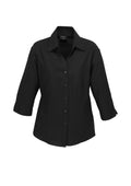 Womens Oasis 3/4 Sleeve Shirt - Black ||SRC=https://cdn.fashionbizapps.nz/honeybee/images/LB3600_bProduct_Black_01_f84Wc0M.jpg