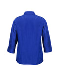 Womens Oasis 3/4 Sleeve Shirt - Electric Blue ||SRC=https://cdn.fashionbizapps.nz/honeybee/images/LB3600_bProduct_ElectricBlue_02_TCnW34E.jpg