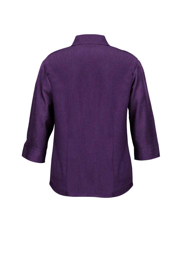 Womens Oasis 3/4 Sleeve Shirt - Grape ||SRC=https://cdn.fashionbizapps.nz/honeybee/images/LB3600_bProduct_Grape_02_3VqXLCH.jpg